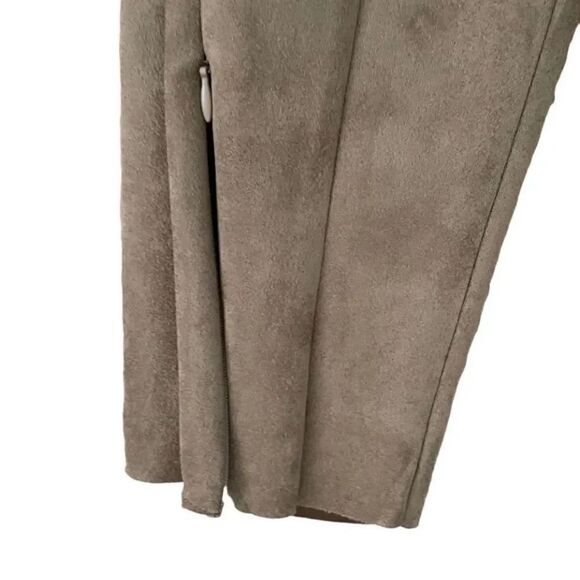 ZARA Faux Suede Legging
Trouser Medium Camel Brown Seamed Ankle-Zip SZ M #1128 - Picture 8 of 13